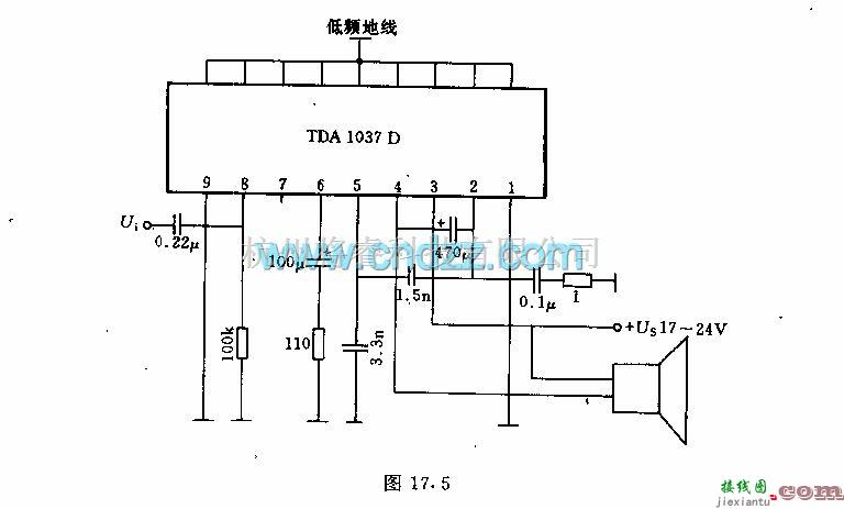 集成音频放大中的电视伴音用5．5w低顿集成放大器电路  第1张