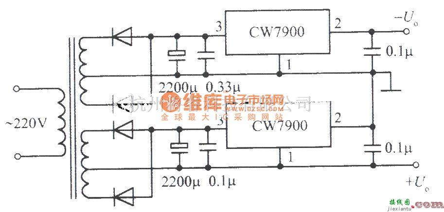 电源电路中的正、负输出电压集成稳压电源电路之一  第1张