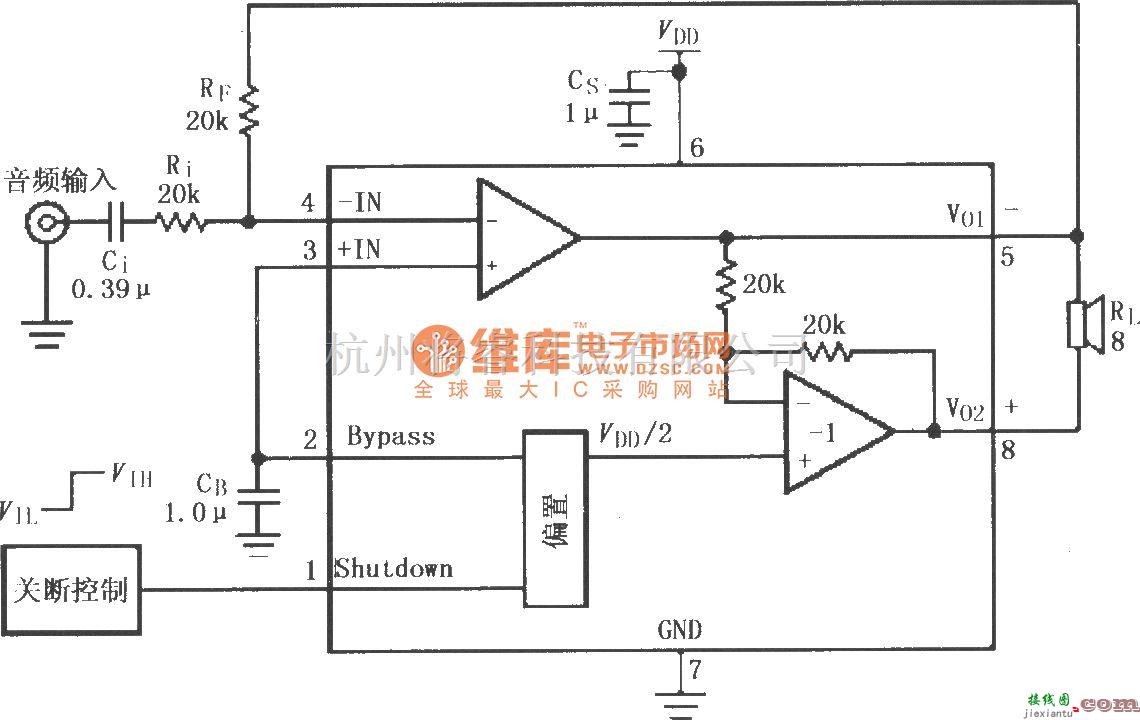 集成音频放大中的LM4819音频功率放大电路  第1张