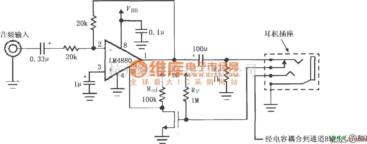 集成音频放大中的LM4880自动关断电路一  第1张