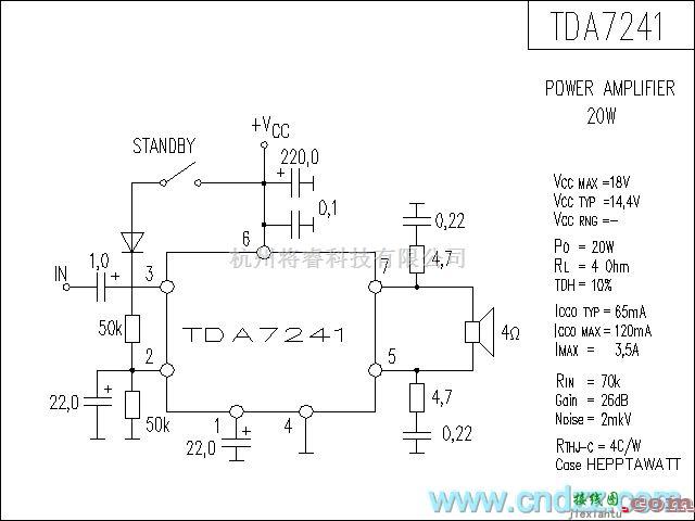 集成音频放大中的TDA7241功放电路  第1张