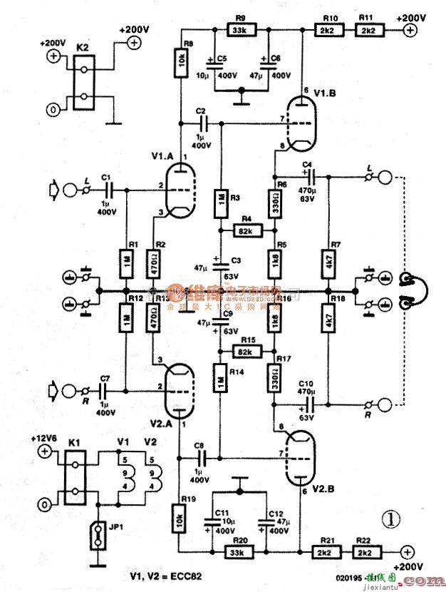分立元件放大中的ECC82电子管OT L耳机放大器  第1张
