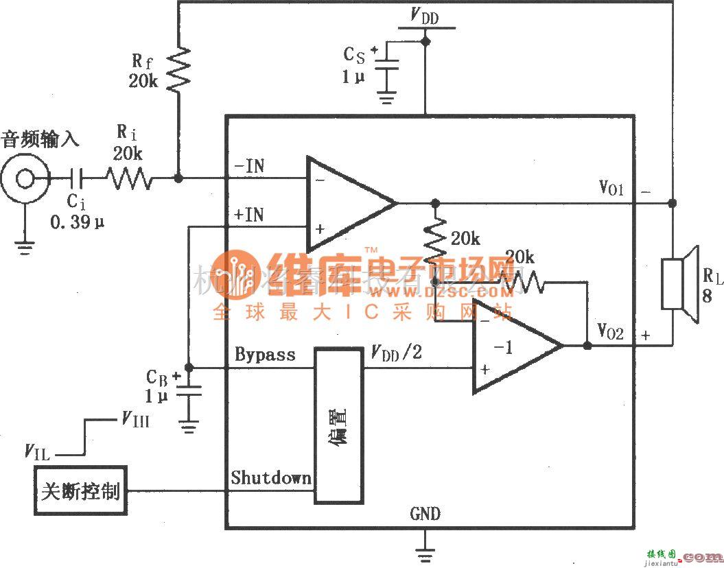 集成音频放大中的LM4904的音频功率放大电路(微型SMD封装)  第1张