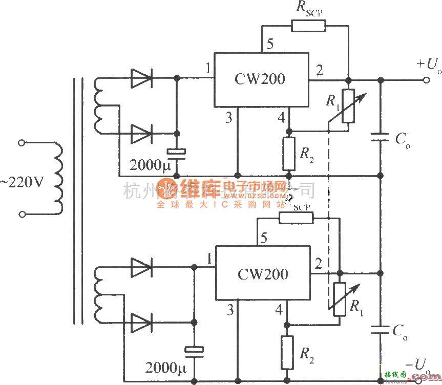 电源电路中的正、负输出电压集成稳压电源CW200  第1张