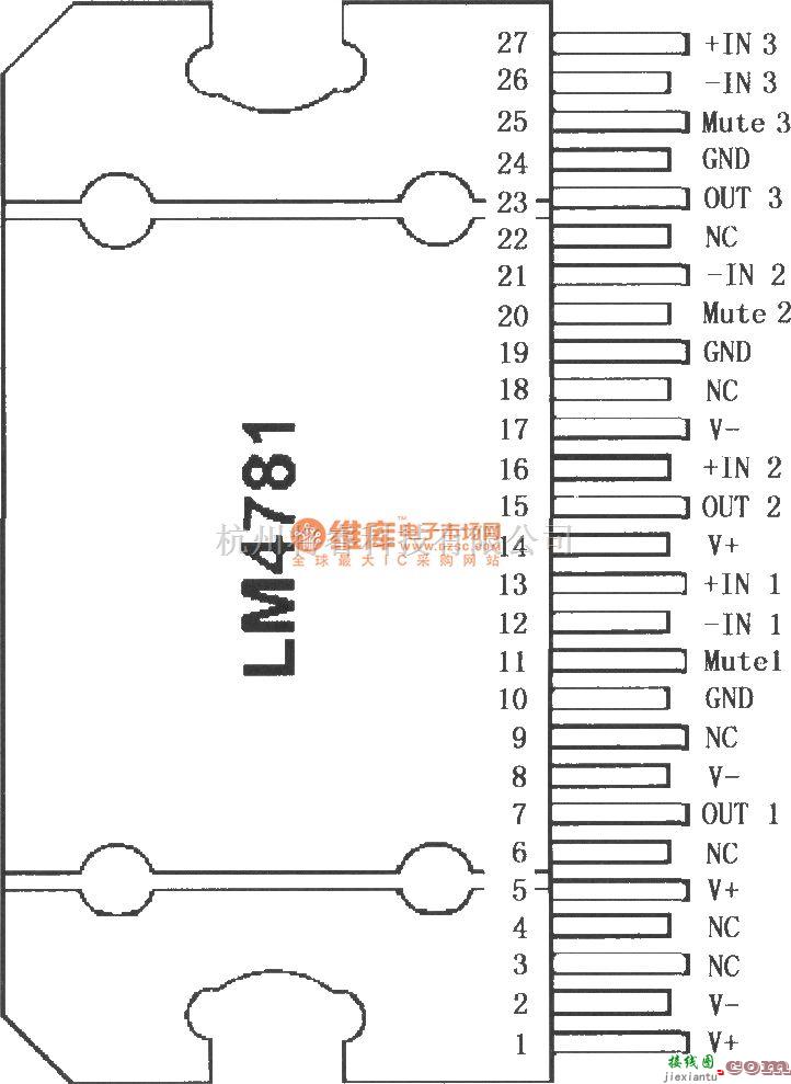 集成音频放大中的LM4781可静噪的三通道音频功率放大器  第1张