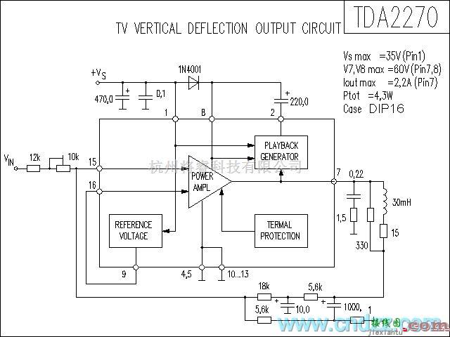 集成音频放大中的TDA2270功放电路  第1张