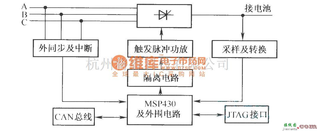 电源电路中的自动充放电系统结构图  第1张