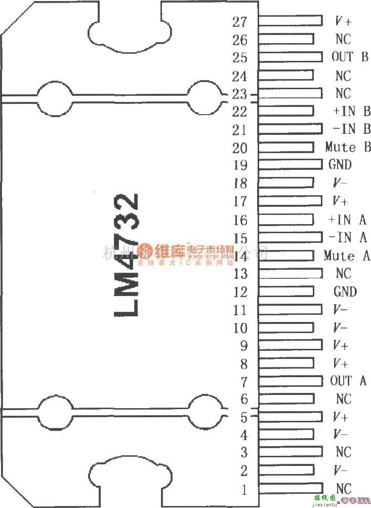 集成音频放大中的具有静音模式的立体声音频功率放大器LM4732  第1张