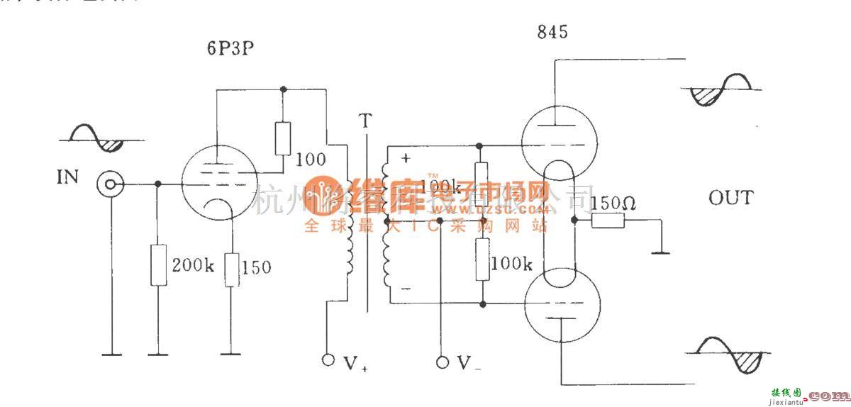 电子管功放中的电子管变压器倒相电路  第1张