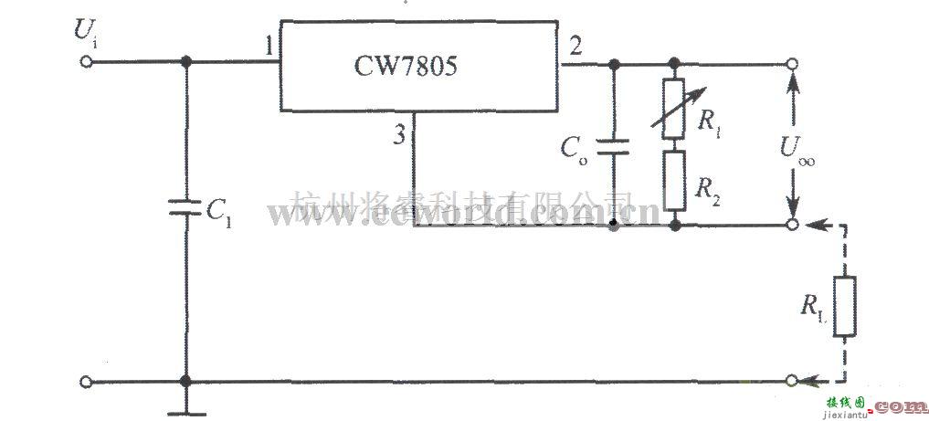 电源电路中的用三端固定输出集成稳压器组成的输出电流可调的恒流源电路  第1张