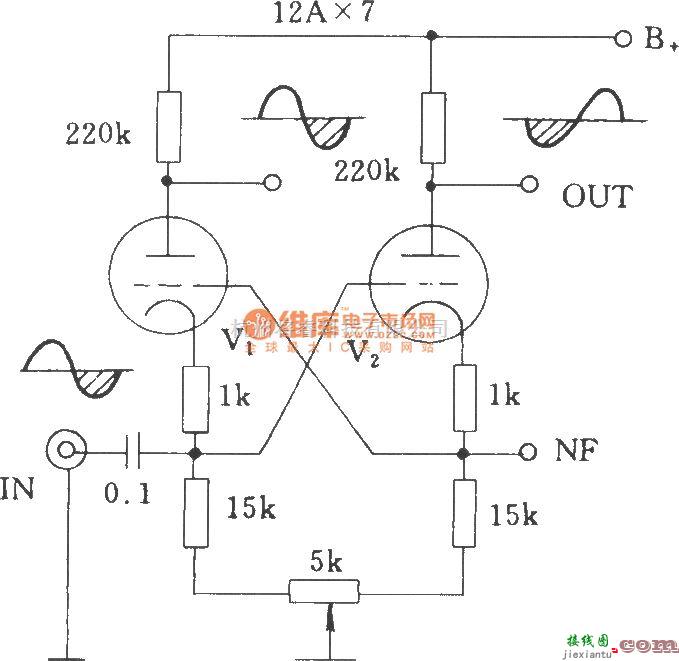 电子管功放中的电子管差分式倒相电路  第2张