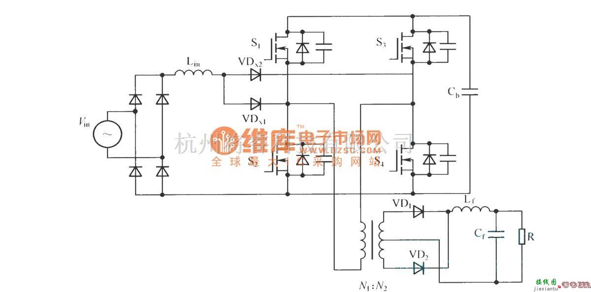 电源电路中的单级全桥PFC变换器  第1张