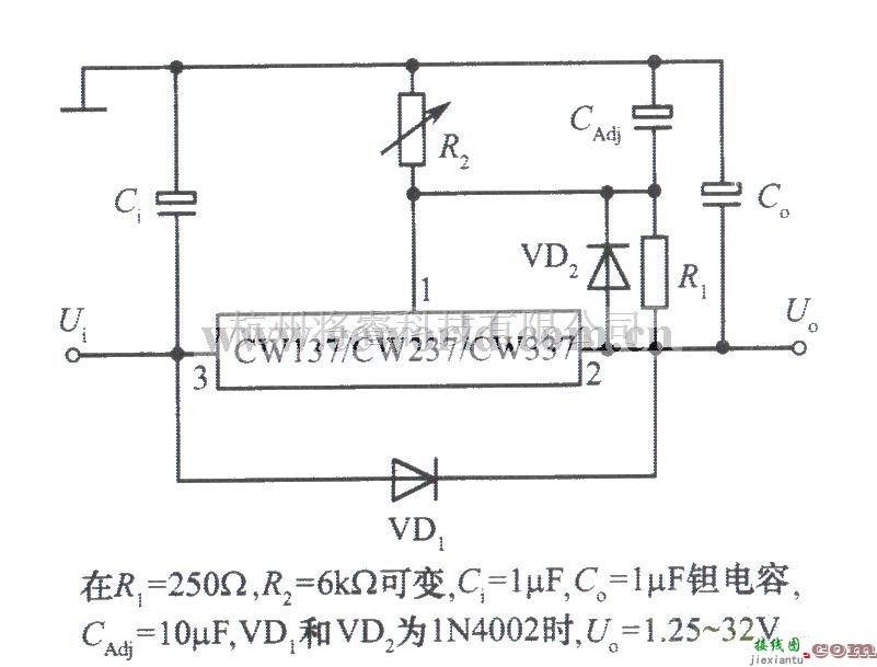 电源电路中的三端可调负输出电压集成稳压器CW137组成的具有过压保护的集成稳压电源  第1张