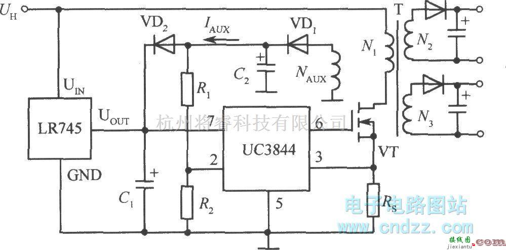 电源电路中的开关稳压电源启动电路集成芯4片LR745应用实例电路  第1张