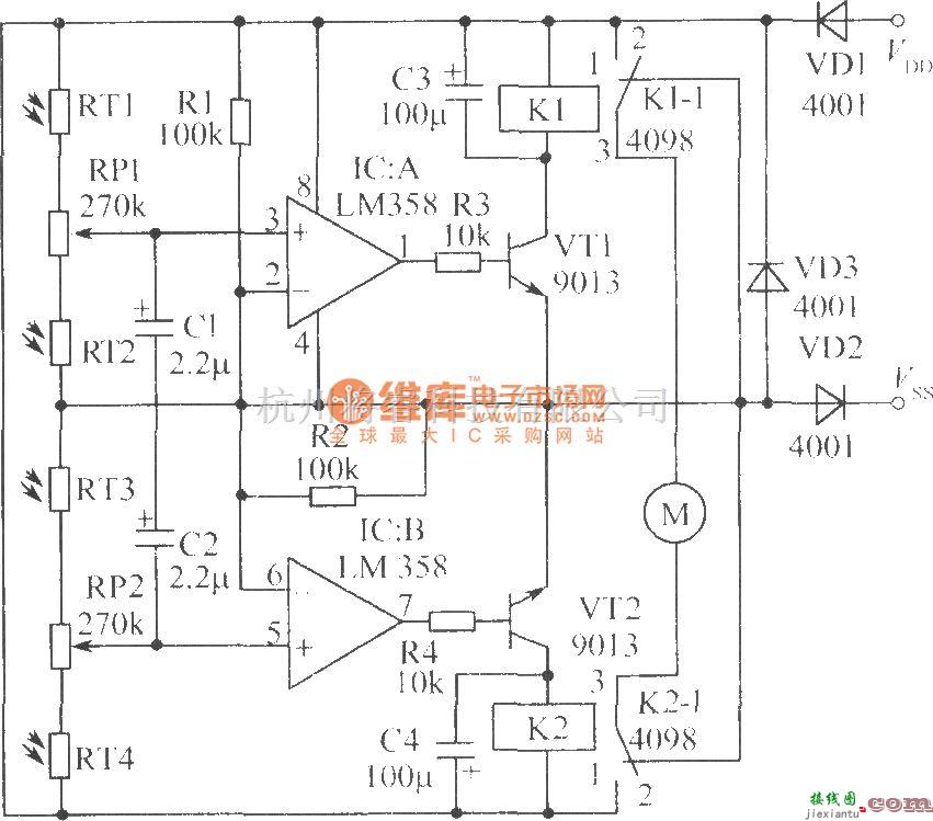 电源电路中的太阳能自动跟踪控制电路  第1张