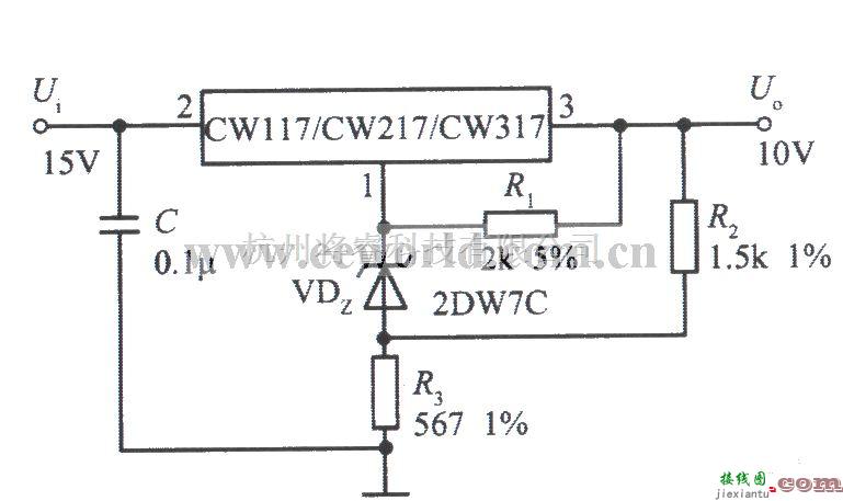 电源电路中的高精度、高稳定性的+10V集成稳压器  第1张