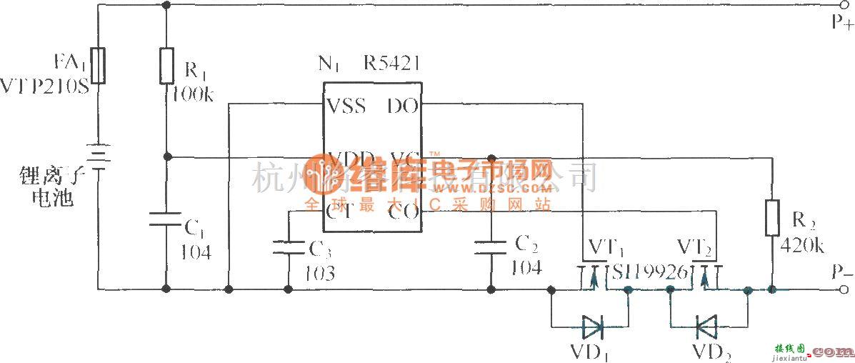 电源电路中的锂离子电池充放电保护电路  第1张