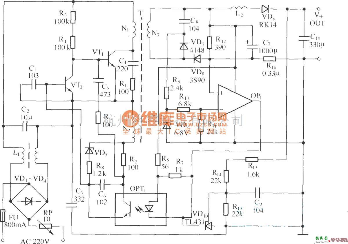 电源电路中的袖珍式开关电源充电器电路(BQ2057)  第1张