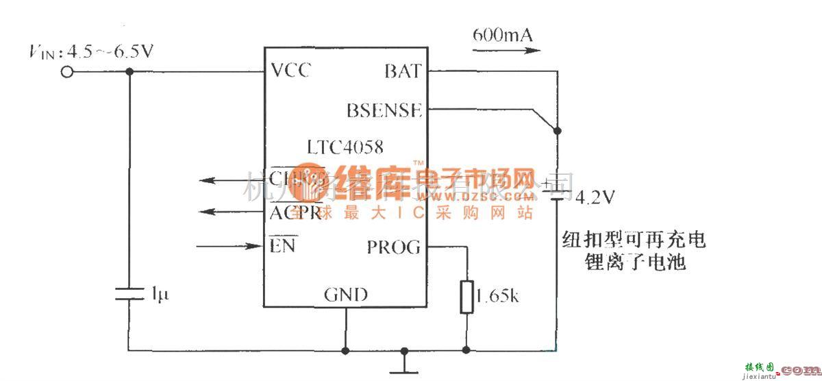 电源电路中的由LTC4058构成的充电电路  第1张