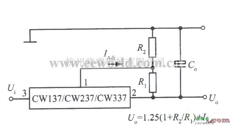 电源电路中的三端可调负输出电压集成稳压器CW137的标准应用电路  第1张