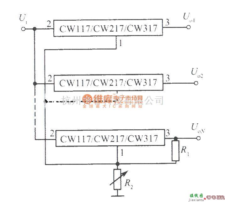电源电路中的多路集中控制可调集成稳压电源  第1张