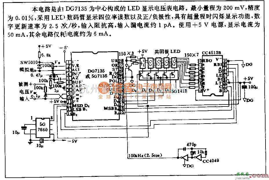 电源电路中的四位半数字电压表电路  第1张