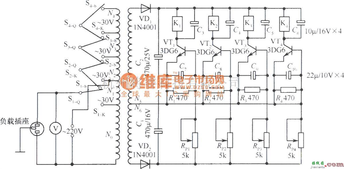 电源电路中的晶体管交流调压器电路  第1张