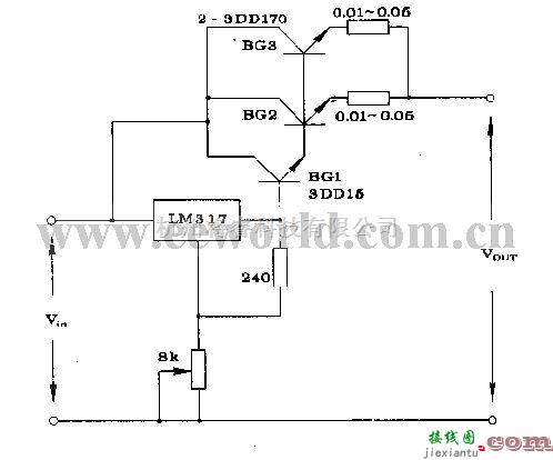 电源电路中的三端稳压器扩流电路  第4张