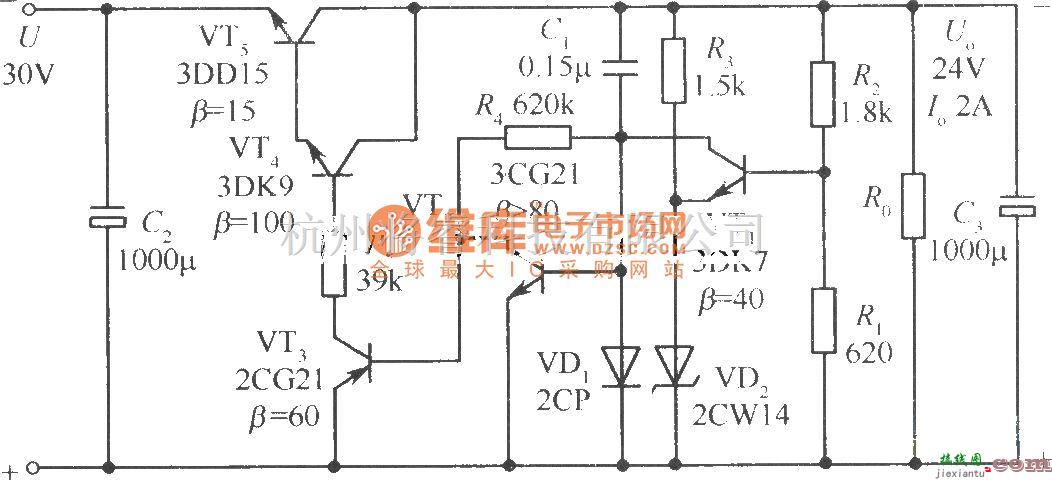 电源电路中的24V软启动稳压电源电路  第1张