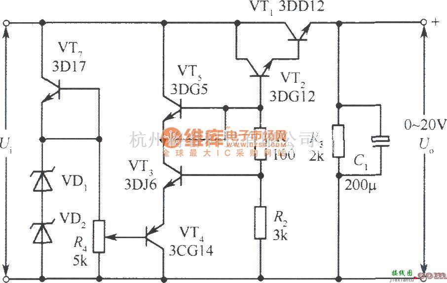 电源电路中的0～20V稳压电源电路  第1张