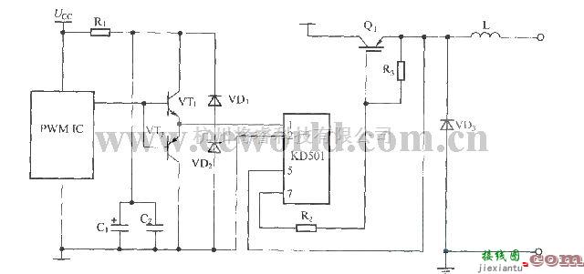 电源电路中的TX-KD501的应用接线图驱动器  第1张