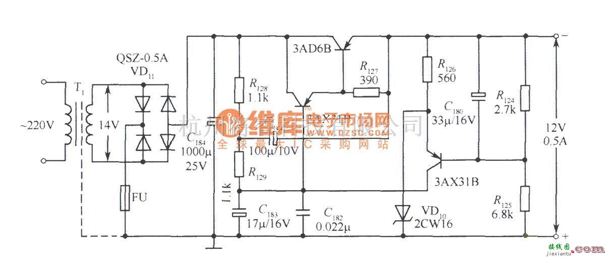 电源电路中的12V稳压器简单电路之四  第1张