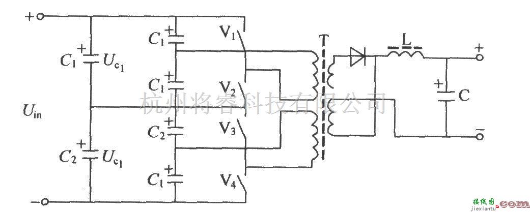 通信电源中的变形的半桥式变换器电原理图  第1张