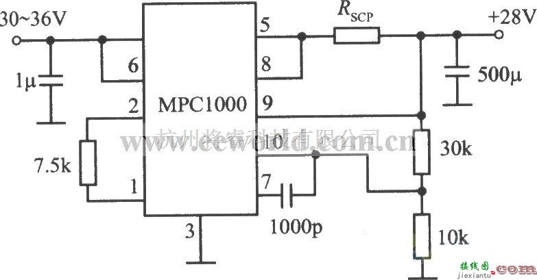 电源电路中的MPC1000构成的28V、7A稳压电源  第1张