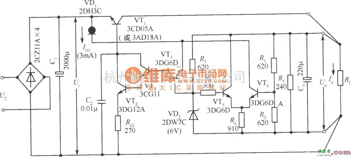 电源电路中的12V集电极输出稳压电源电路之三  第1张