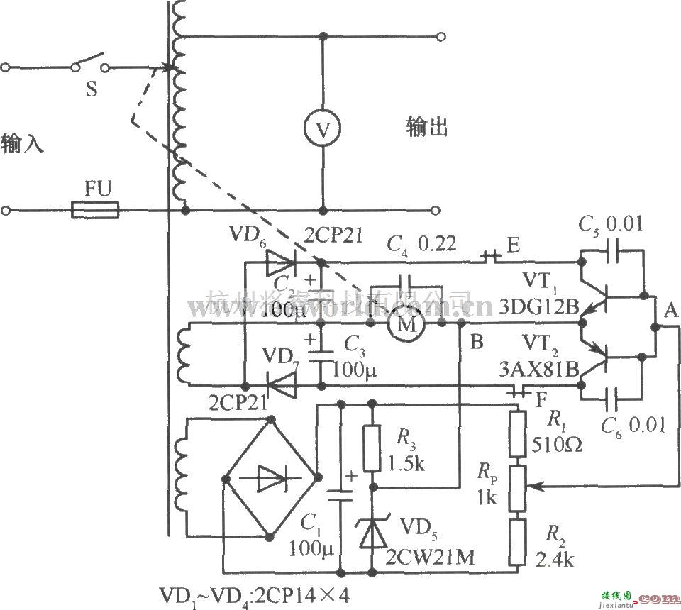 电源电路中的200W自动调压式交流稳压电源电路图  第1张