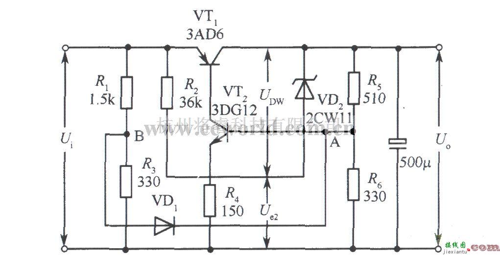 电源电路中的6V集电极输出稳压电源电路  第1张