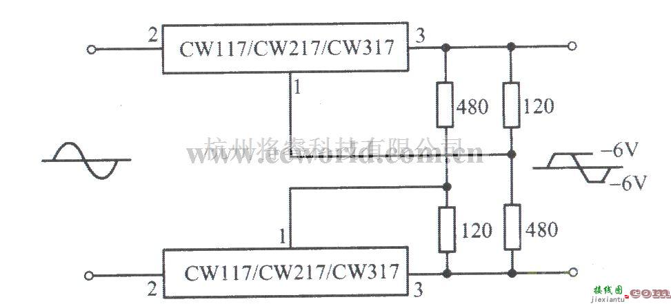 电源电路中的CW117组成的交流峰值削波电路  第1张