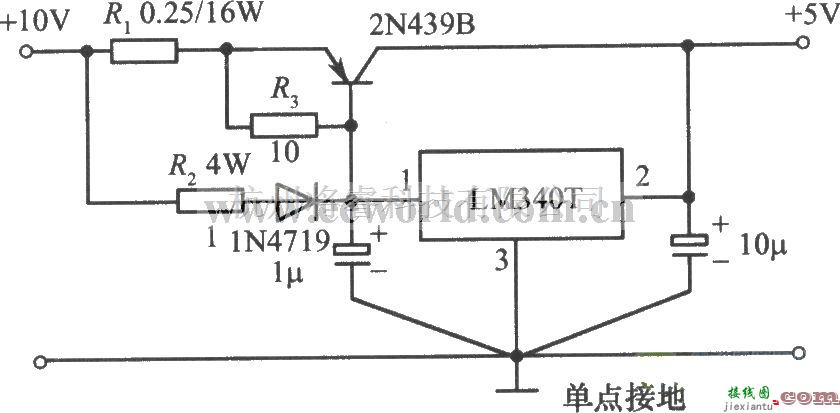 电源电路中的LM340T集成稳压器构成的5V、5A稳压电源  第1张