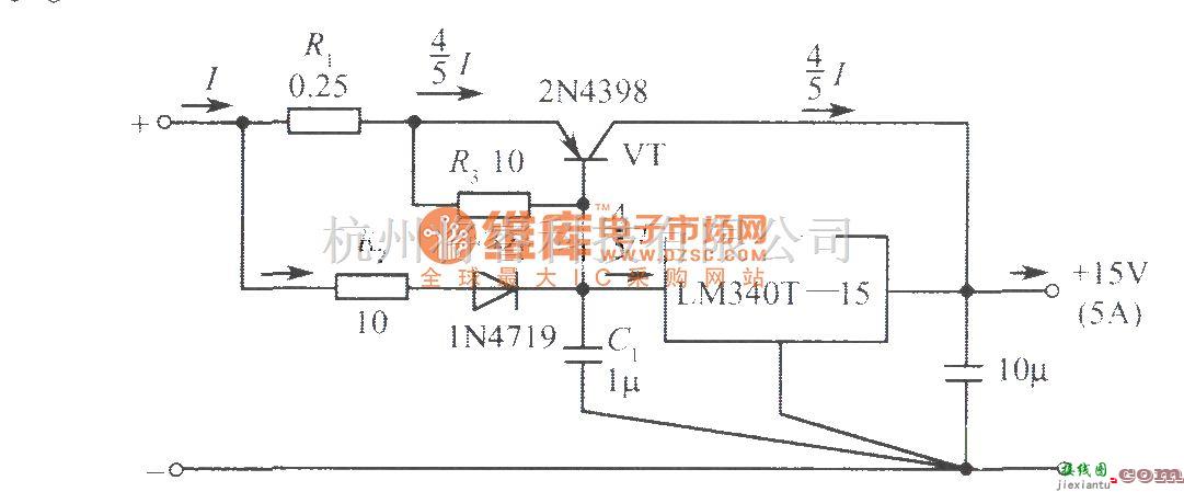 电源电路中的LM340T-15构成的15V、5A稳压电源  第1张