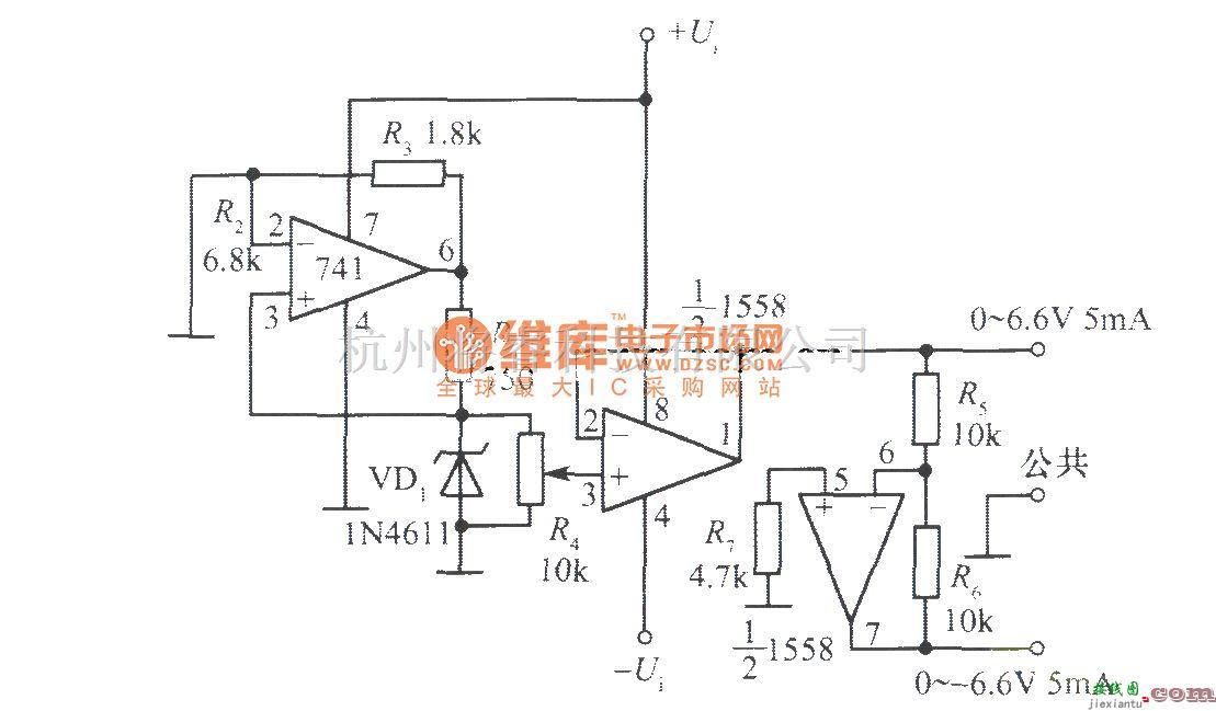 电源电路中的0～±6.6V的可调跟踪稳压电源  第1张