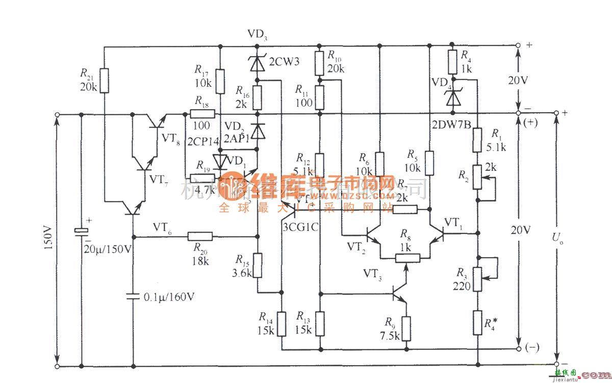 电源电路中的３～120V稳压电源电路  第1张