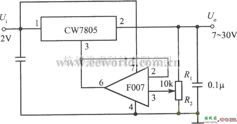 电源电路中的7～30V可调输出集成稳压电源电路  第1张