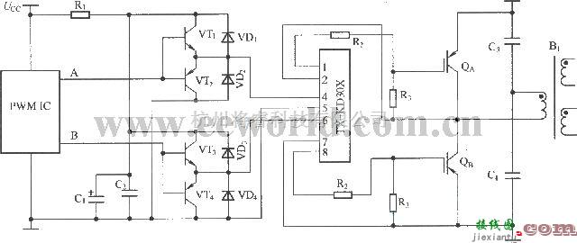 电源电路中的TX-KD301的应用接线图驱动器  第1张