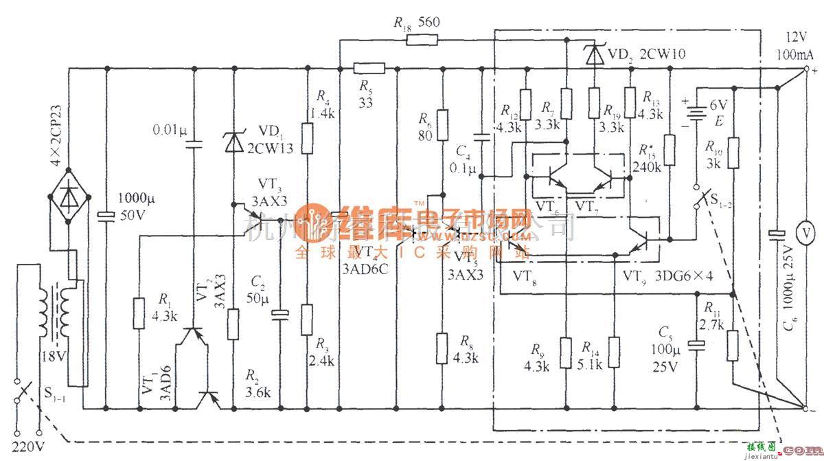 电源电路中的12V、100mA精密稳压电源电路  第1张