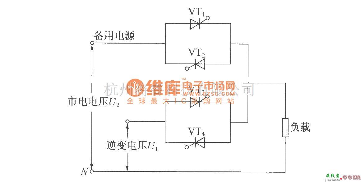 通信电源中的静态开关基本原理图  第1张