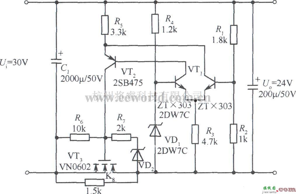 电源电路中的24V VMOS管稳压电源电路  第1张