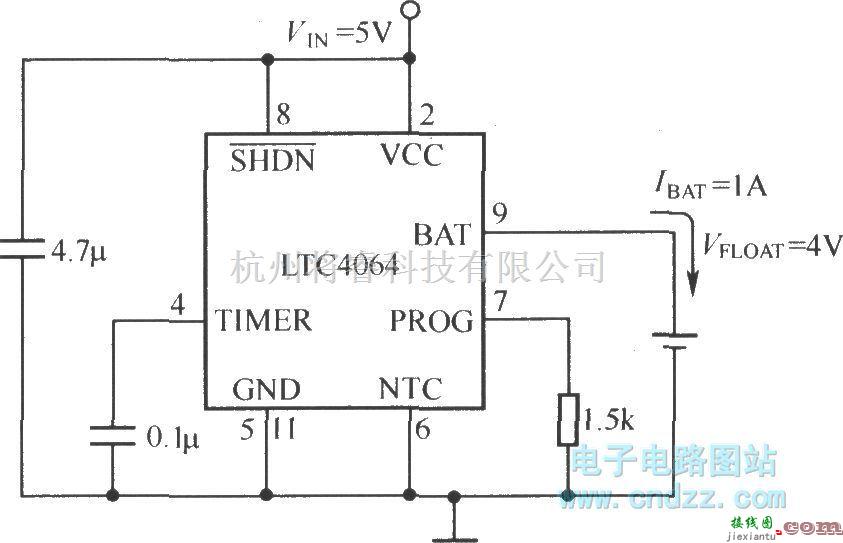 电源电路中的LTC4064构成的充电电路  第1张