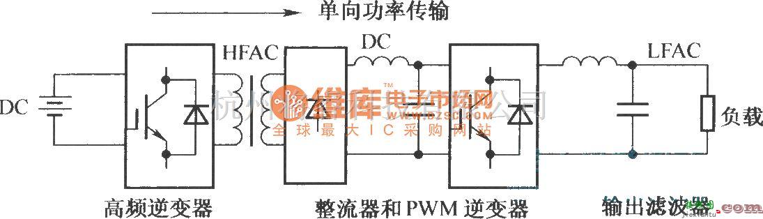 IGBT应用电路中的单向电压源高频链逆变器框图  第1张