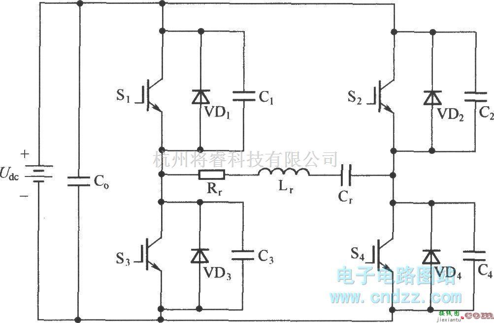 IGBT应用电路中的简化的含有谐振极电容缓冲器的串联谐振逆变器主拓扑电路  第1张